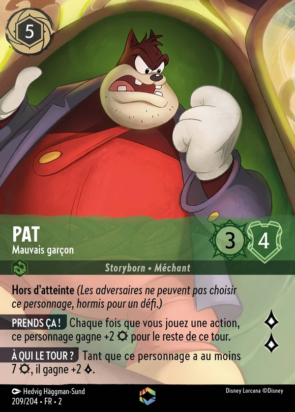 Pat - Mauvais garçon — Disney Lorcana Personnage card from Rise of the Floodborn