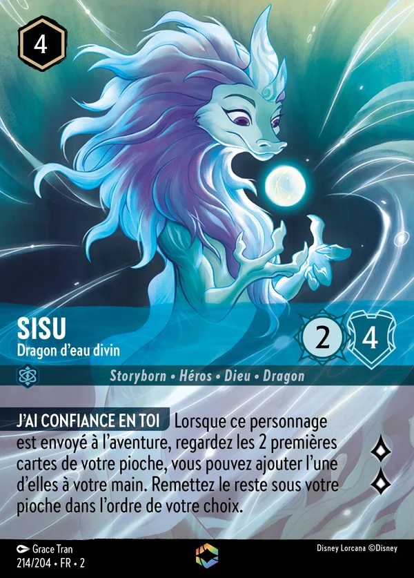 Sisu - Dragon d'eau divin — Disney Lorcana Personnage card from Rise of the Floodborn