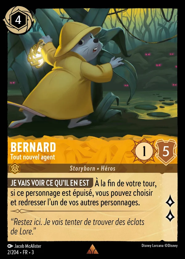 Bernard - Tout nouvel agent — Disney Lorcana Personnage card from Into the Inklands