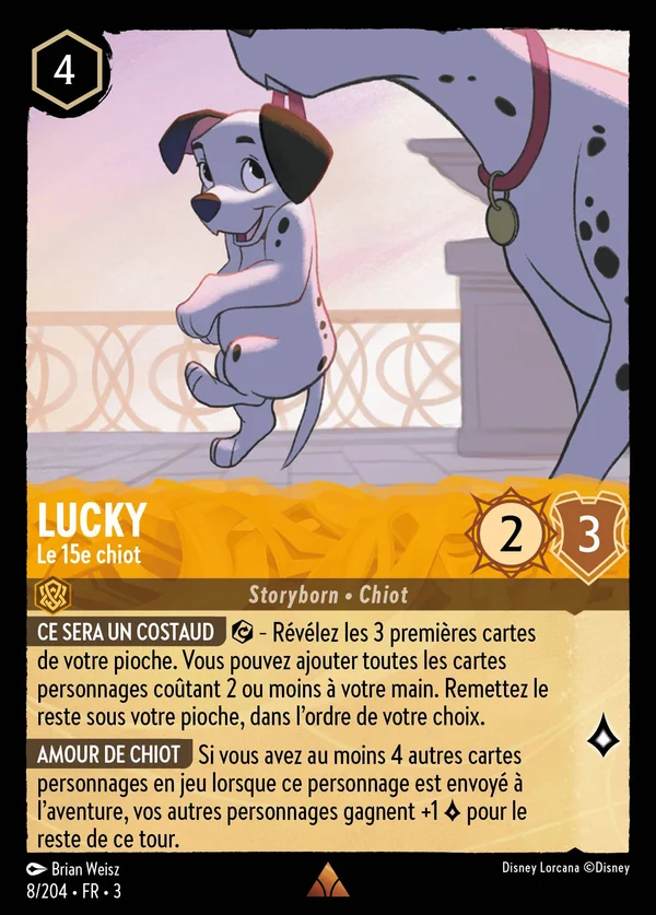 Lucky - Le 15e chiot — Disney Lorcana Personnage card from Into the Inklands