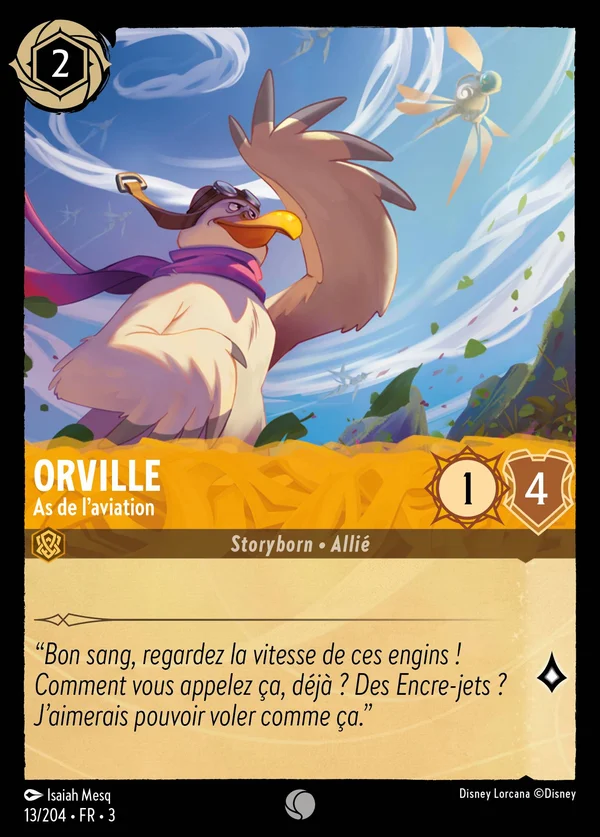 Orville - As de l'aviation — Disney Lorcana Personnage card from Into the Inklands