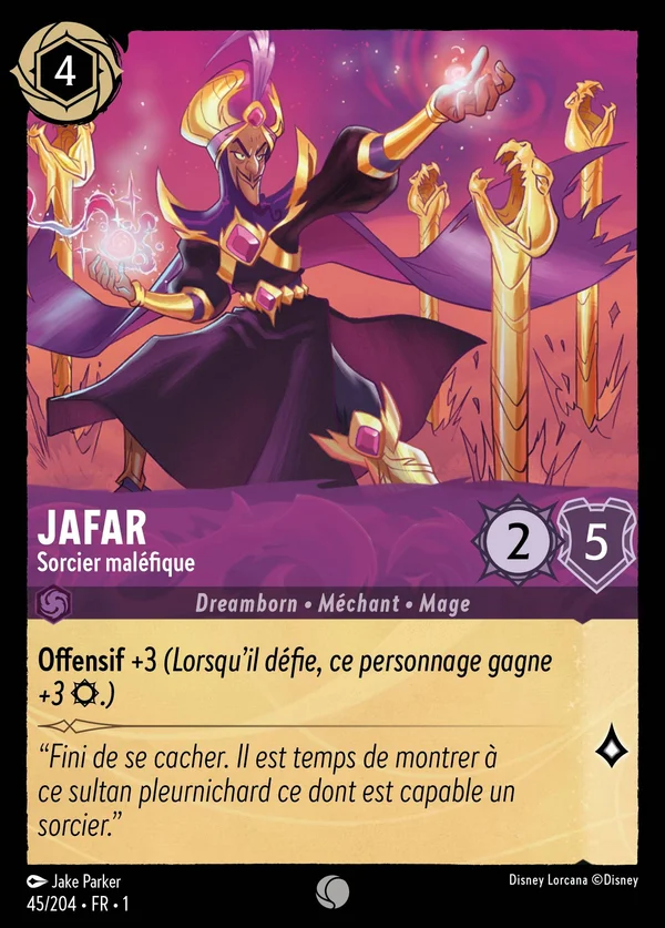 Jafar - Sorcier maléfique — Disney Lorcana Personnage card from The First Chapter