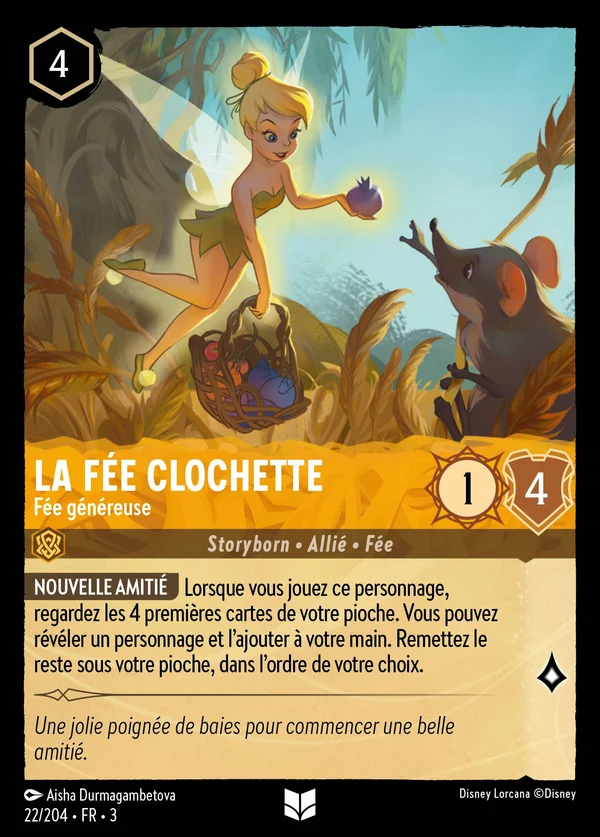 La Fée Clochette - Fée généreuse — Disney Lorcana Personnage card from Into the Inklands