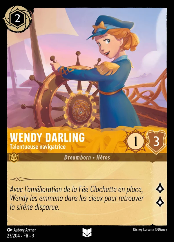 Wendy Darling - Talentueuse navigatrice — Disney Lorcana Personnage card from Into the Inklands