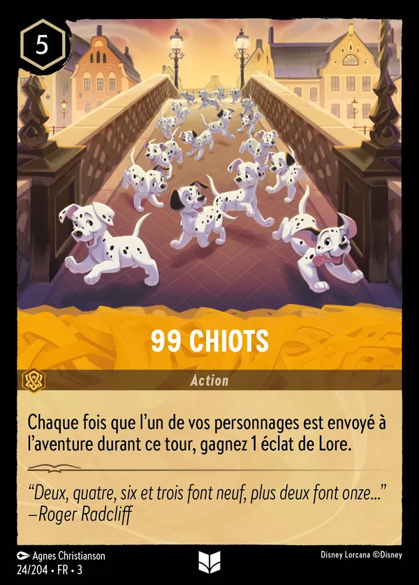 99 chiots — Disney Lorcana Action card from Into the Inklands