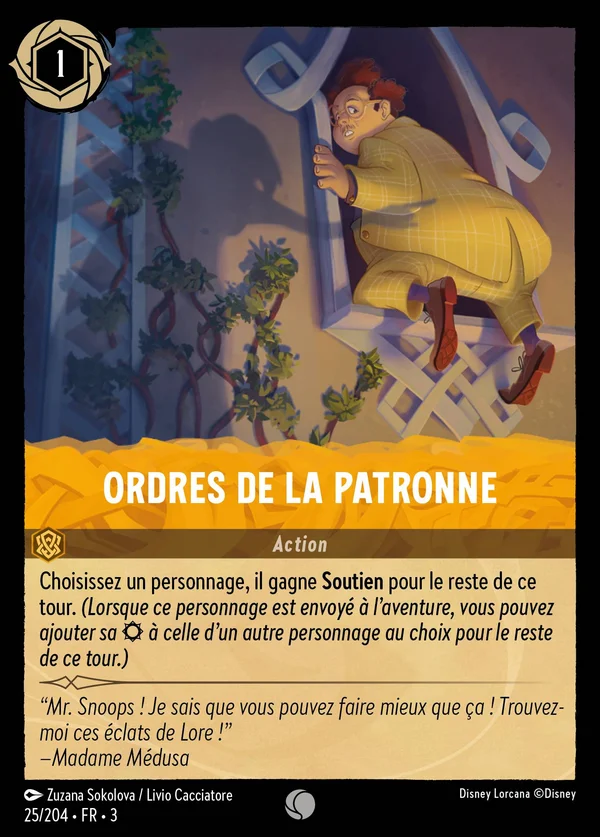 Ordres de la patronne — Disney Lorcana Action card from Into the Inklands