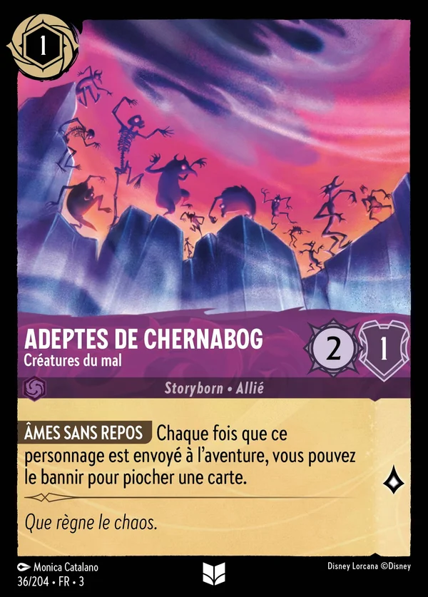 Adeptes de Chernabog - Créatures du mal — Disney Lorcana Personnage card from Into the Inklands