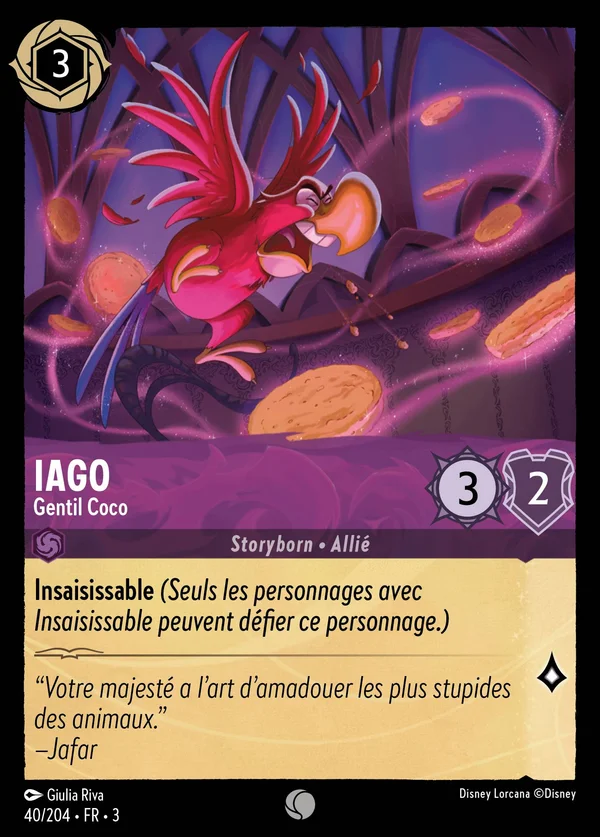 Iago - Gentil Coco — Disney Lorcana Personnage card from Into the Inklands