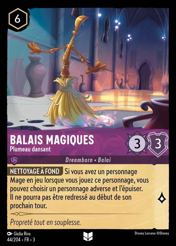 Balais magiques - Plumeau dansant — Disney Lorcana Personnage card from Into the Inklands