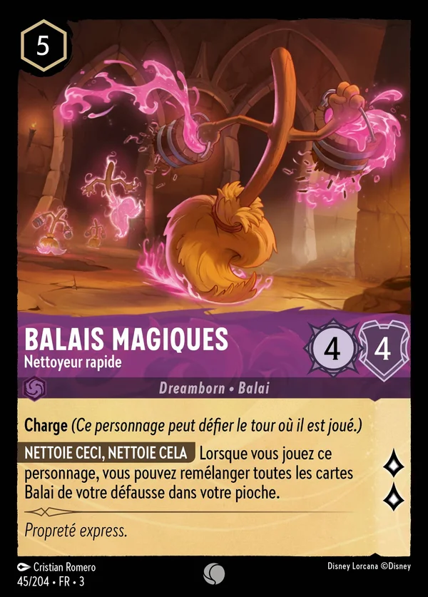 Balais magiques - Nettoyeur rapide — Disney Lorcana Personnage card from Into the Inklands