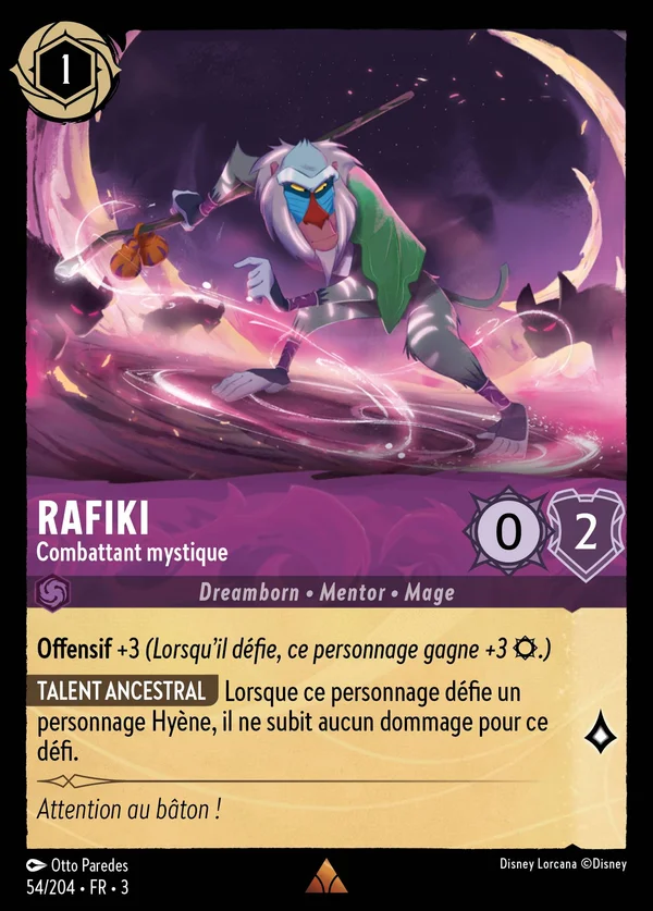 Rafiki - Combattant mystique — Disney Lorcana Personnage card from Into the Inklands