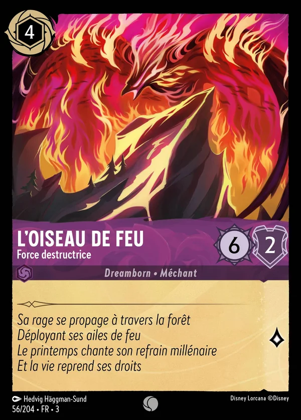 L'Oiseau de Feu - Force destructrice — Disney Lorcana Personnage card from Into the Inklands