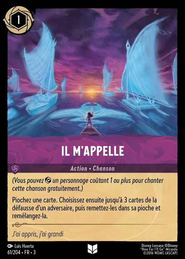 Il m'appelle — Disney Lorcana Action card from Into the Inklands