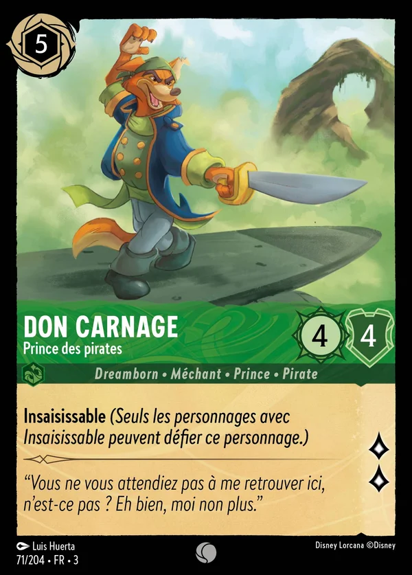 Don Carnage - Prince des pirates — Disney Lorcana Personnage card from Into the Inklands