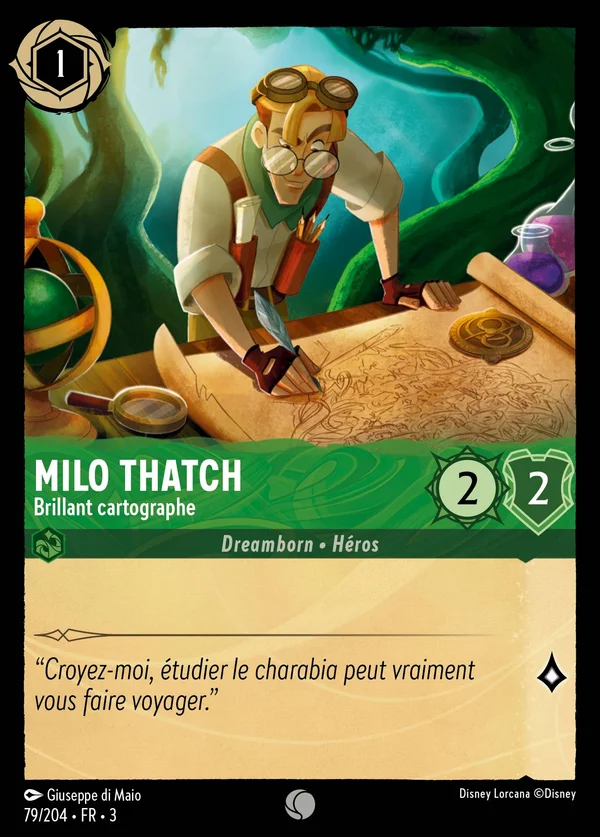 Milo Thatch - Brillant cartographe — Disney Lorcana Personnage card from Into the Inklands