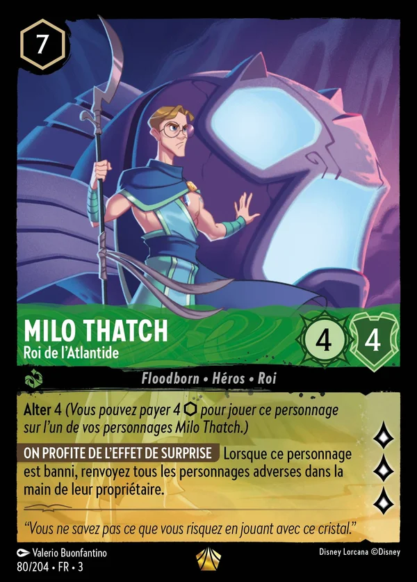 Milo Thatch - Roi de l'Atlantide — Disney Lorcana Personnage card from Into the Inklands