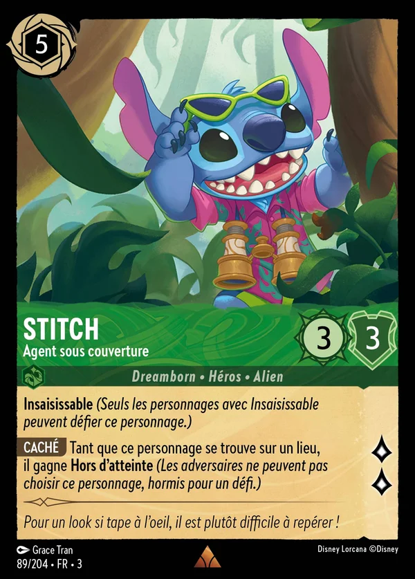 Stitch - Agent sous couverture — Disney Lorcana Personnage card from Into the Inklands