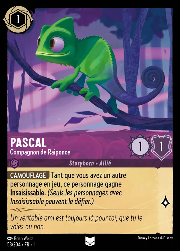 Pascal - Compagnon de Raiponce — Disney Lorcana Personnage card from The First Chapter