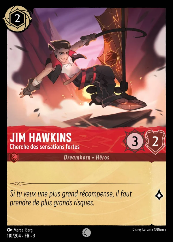 Jim Hawkins - Cherche des sensations fortes — Disney Lorcana Personnage card from Into the Inklands