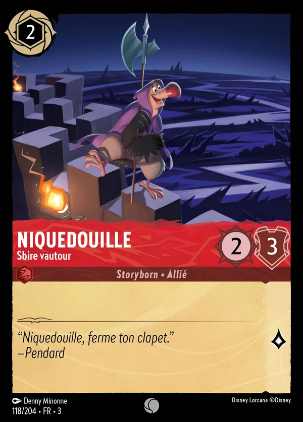 Niquedouille - Sbire vautour — Disney Lorcana Personnage card from Into the Inklands
