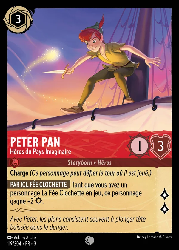 Peter Pan - Héros du Pays Imaginaire — Disney Lorcana Personnage card from Into the Inklands