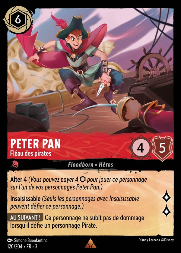 Peter Pan - Fléau des pirates — Disney Lorcana Personnage card from Into the Inklands