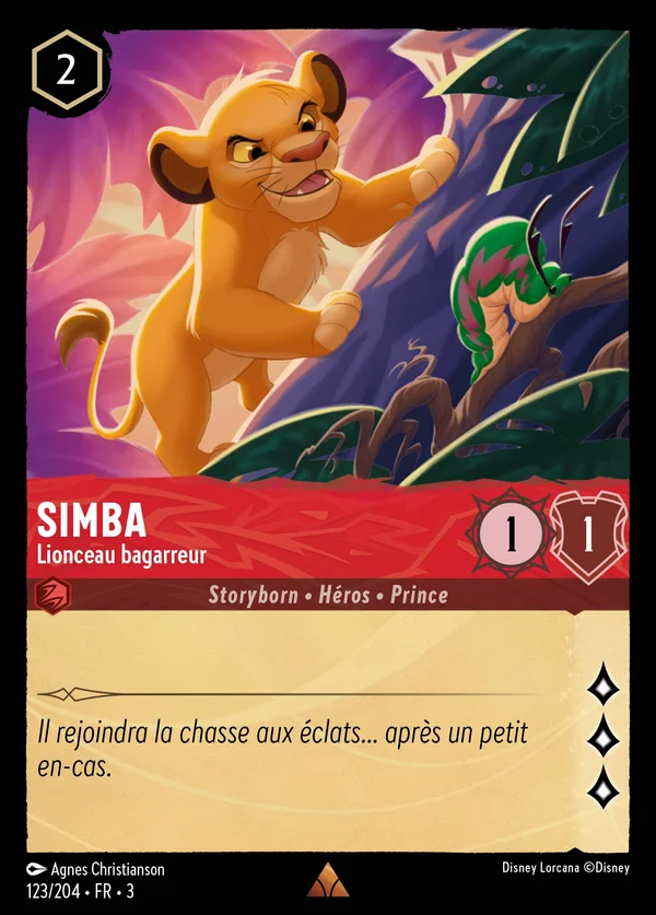 Simba - Lionceau bagarreur — Disney Lorcana Personnage card from Into the Inklands