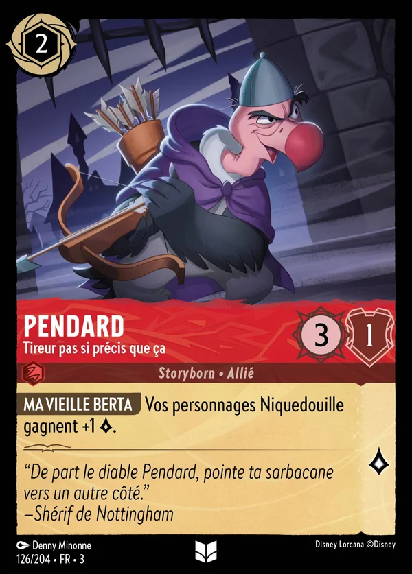 Pendard - Tireur pas si précis que ça — Disney Lorcana Personnage card from Into the Inklands