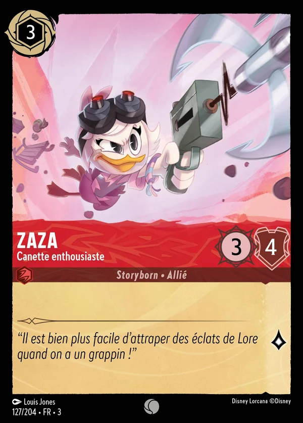 Zaza - Canette enthousiaste — Disney Lorcana Personnage card from Into the Inklands