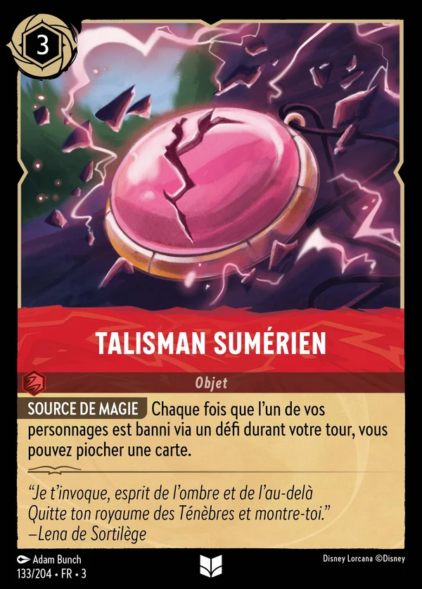 Talisman sumérien — Disney Lorcana Objet card from Into the Inklands