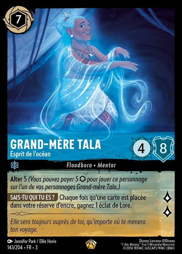 Grand-mère Tala - Esprit de l'océan — Disney Lorcana Personnage card from Into the Inklands