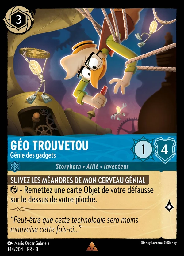 Géo Trouvetou - Génie des gadgets — Disney Lorcana Personnage card from Into the Inklands