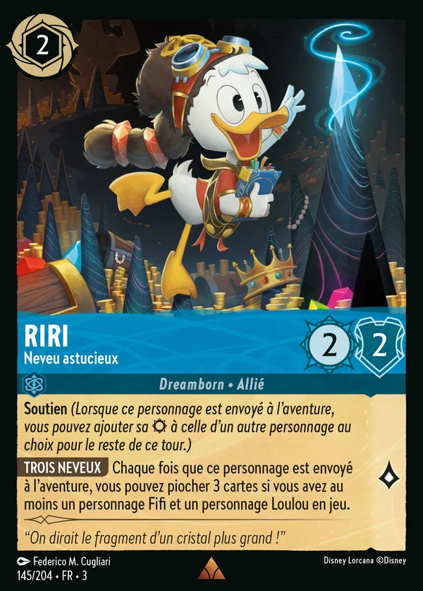 Riri - Neveu astucieux — Disney Lorcana Personnage card from Into the Inklands