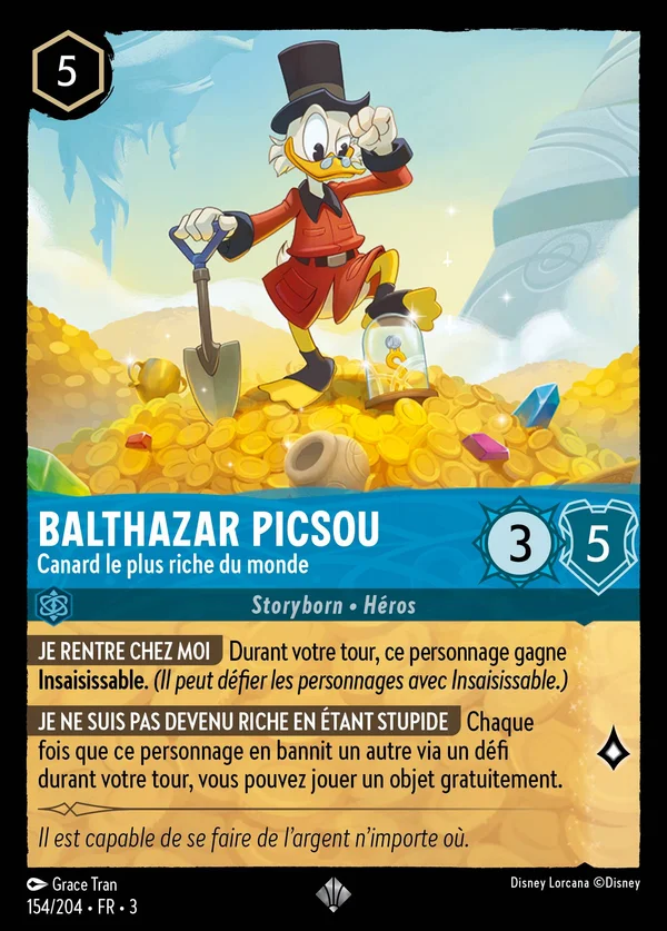 Balthazar Picsou - Canard le plus riche du monde — Disney Lorcana Personnage card from Into the Inklands