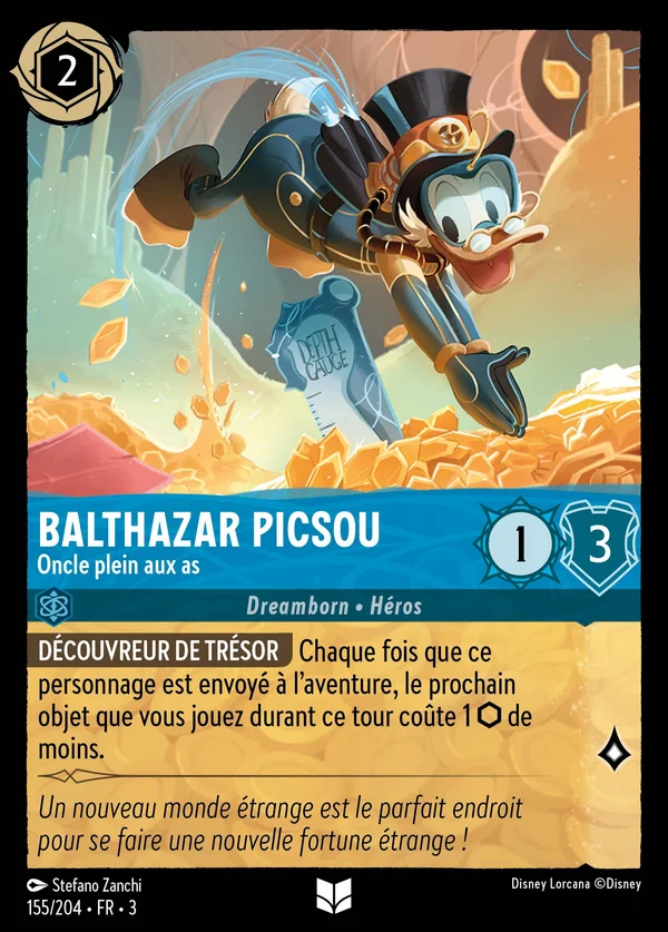 Balthazar Picsou - Oncle plein aux as — Disney Lorcana Personnage card from Into the Inklands