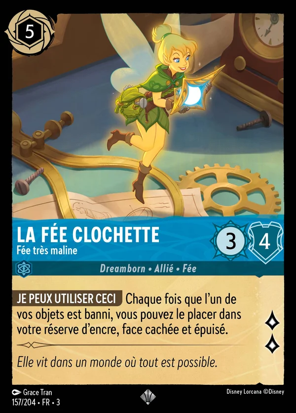 La Fée Clochette - Fée très maline — Disney Lorcana Personnage card from Into the Inklands