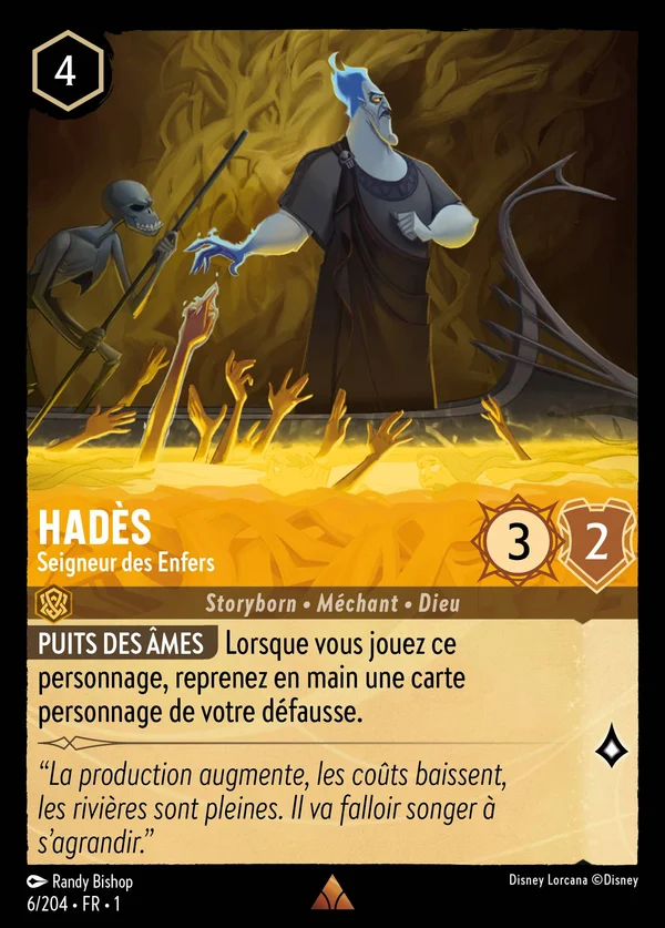 Hadès - Seigneur des Enfers — Disney Lorcana Personnage card from The First Chapter