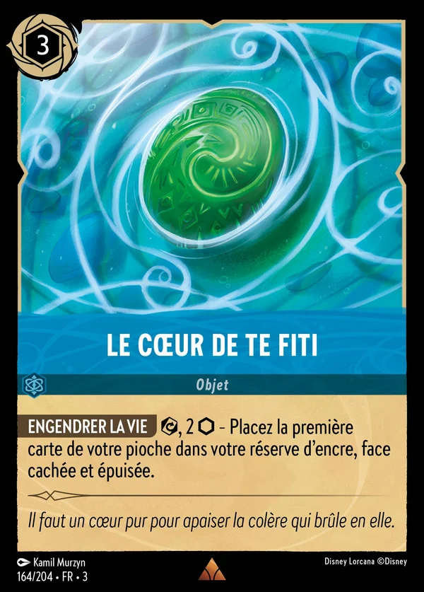 Le cœur de Te Fiti — Disney Lorcana Objet card from Into the Inklands