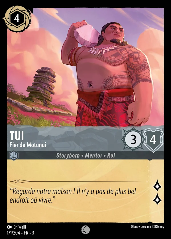 Tui - Fier de Motunui — Disney Lorcana Personnage card from Into the Inklands