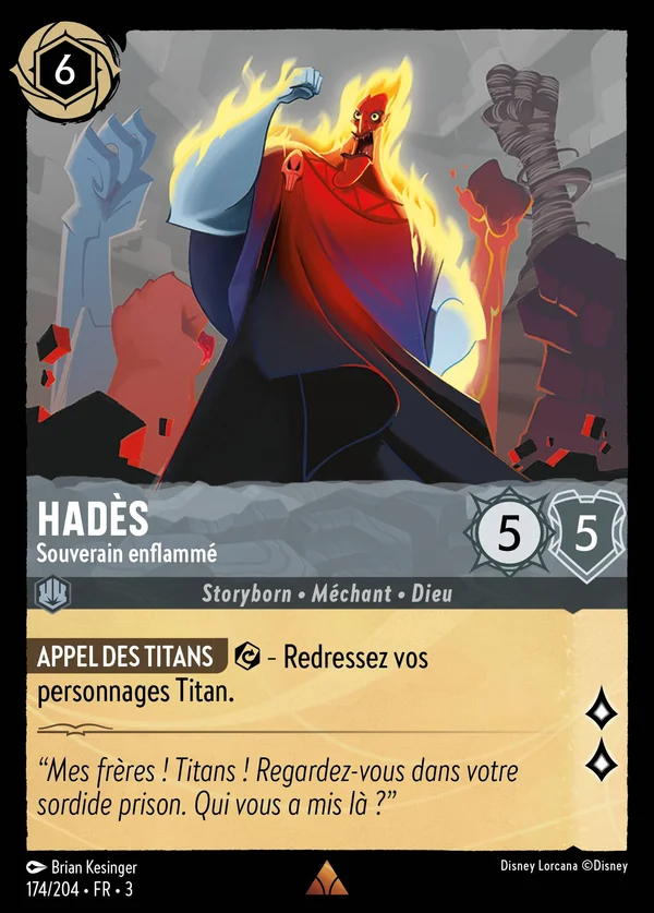 Hadès - Souverain enflammé — Disney Lorcana Personnage card from Into the Inklands