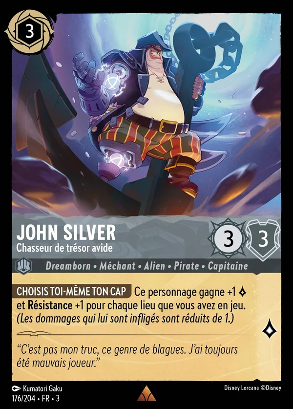 John Silver - Chasseur de trésor avide — Disney Lorcana Personnage card from Into the Inklands