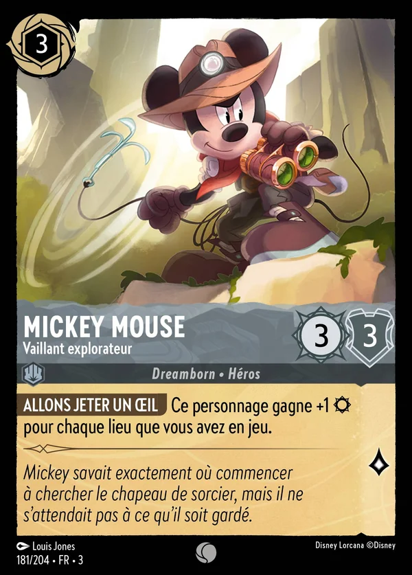 Mickey Mouse - Vaillant explorateur — Disney Lorcana Personnage card from Into the Inklands