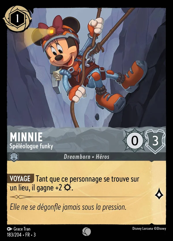 Minnie - Spéléologue funky — Disney Lorcana Personnage card from Into the Inklands