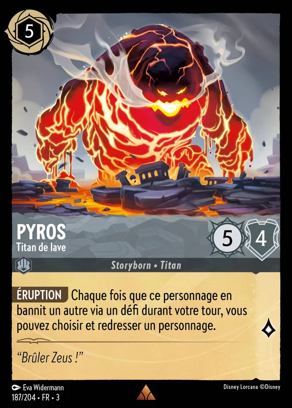 Pyros - Titan de lave — Disney Lorcana Personnage card from Into the Inklands