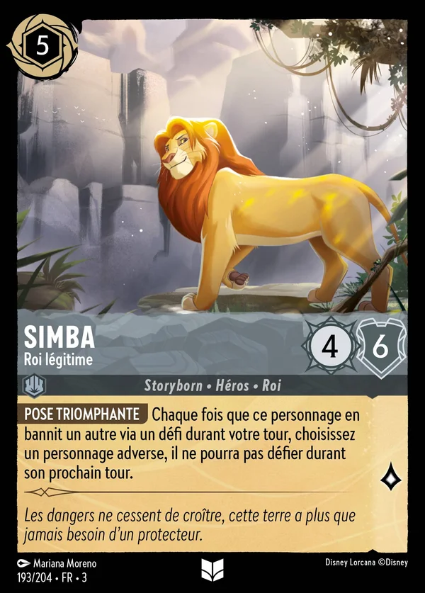 Simba - Roi légitime — Disney Lorcana Personnage card from Into the Inklands