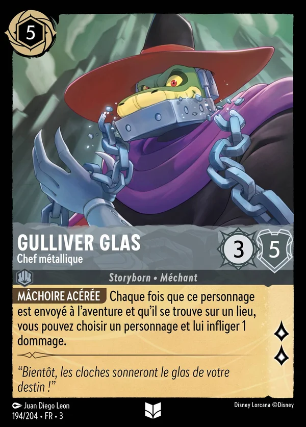 Gulliver Glas - Chef métallique — Disney Lorcana Personnage card from Into the Inklands