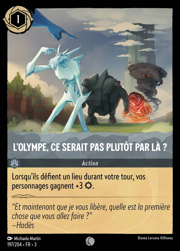L'Olympe, ce serait pas plutôt par là ? — Disney Lorcana Action card from Into the Inklands
