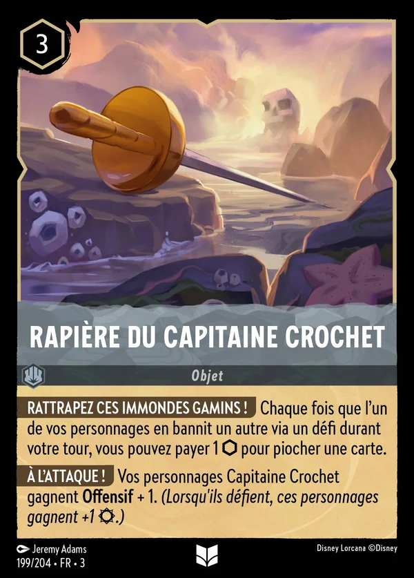Rapière du Capitaine Crochet — Disney Lorcana Objet card from Into the Inklands