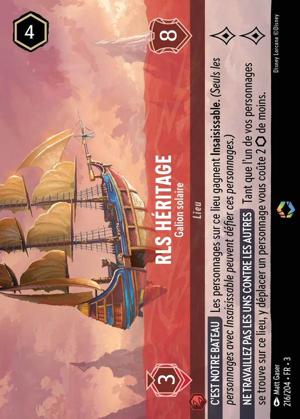 RLS Héritage - Galion solaire — Disney Lorcana Lieu card from Into the Inklands
