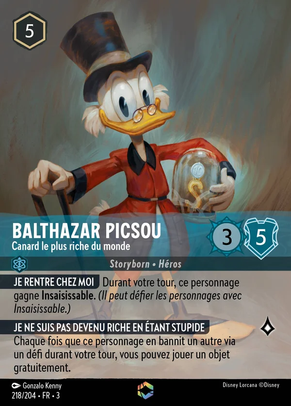 Balthazar Picsou - Canard le plus riche du monde — Disney Lorcana Personnage card from Into the Inklands
